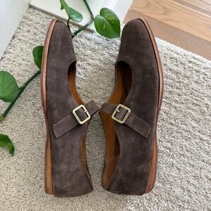 Kork-Ease PRATO Suede Mary Jane Flats Shoes Buckle Strap Women 11 ESPRESSO